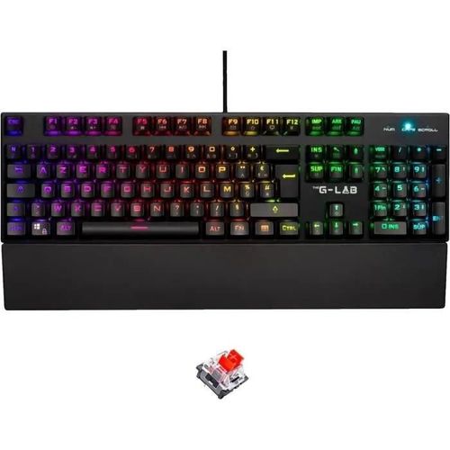 The G-Lab KEYZ RUBIDIUM - Clavier - rétroéclairé - USB - AZERTY - Français - commutateur : interrupteur rouge