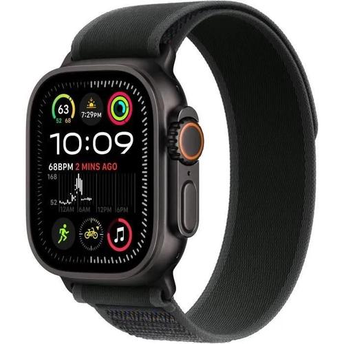 Apple Watch Ultra 2 Gps + Cellular 49 Mm Boîtier En Titane Noir Avec Boucle Trail Noir S/M