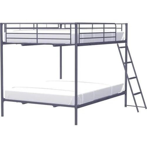 Lits Superposés En Métal - Dark Grey - Sommiers Inclus - 2 X 140 X 190 Cm - Alice