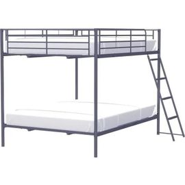 Lits Superposés En Métal - Dark Grey - Sommiers Inclus - 2 X 140 X 190 Cm - Alice