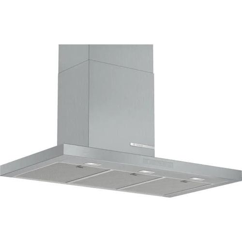 Bosch Serie 6 DWB97CM50 - Hotte - cheminée plate - largeur : 89.8 cm - profondeur : 50 cm - extraction et recirculation (avec kit de recirculation supplémentaire) - avec moteur interne - acier...