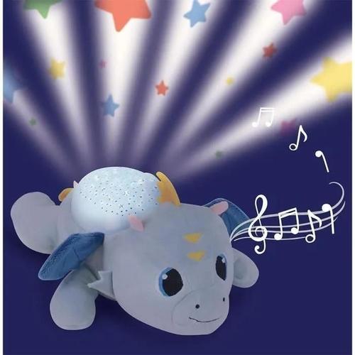 Leon Le Dragon Peluche Veilleuse Et Musicale +/- 39 Cm