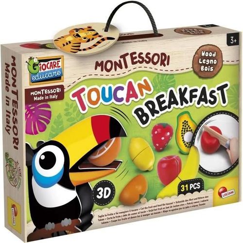 Toucan Breakfast - Jeu D'apprentissage En Bois - Basé Sur La Méthode Montessori - Lisciani