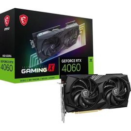 MSI GeForce RTX 4060 GAMING X 8G - Carte graphique - GeForce RTX 4060 - 8 Go GDDR6 - PCIe 4.0 x8 - HDMI, 3 x DisplayPort - boîte