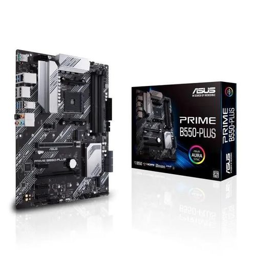 ASUS PRIME B550-PLUS - Carte-mère - ATX - Socket AM4 - AMD B550 Chipset - USB-C Gen2, USB 3.2 Gen 1, USB 3.2 Gen 2 - Gigabit LAN - carte graphique embarquée (unité centrale requise) - audio HD (8...