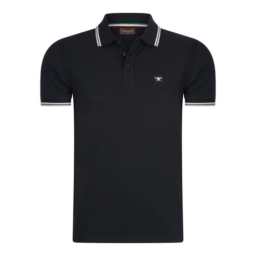 Cappuccino Italia Polo Applique Pique Noir