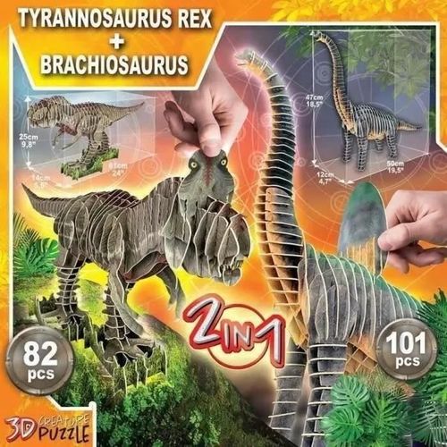 Pack 2 Dinos 3d Puzzle