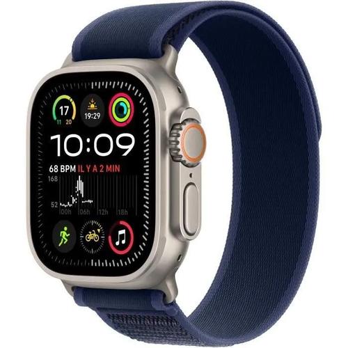 Apple Watch Ultra 2 Gps + Cellular 49 Mm Boîtier En Titane Naturel Avec Boucle Trail Bleu M/L