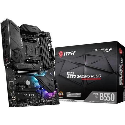 MSI MPG B550 GAMING PLUS - Carte-mère - ATX - Socket AM4 - AMD B550 Chipset - USB-C Gen2, USB-C Gen1, USB 3.2 Gen 1, USB 3.2 Gen 2 - Gigabit LAN - carte graphique embarquée (unité centrale...