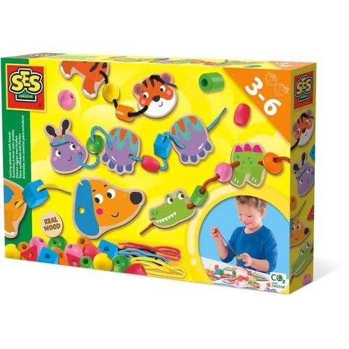 Ses Creative Animaux À Lacer Avec Perles, Ensemble De Perles Pour Enfants, 3 An(S)