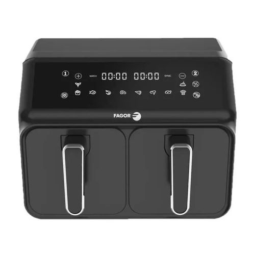 Friteuse sans huile Fagor Airfryer 2 cuves de 4L - 2200W - 8 Programmes - Noir