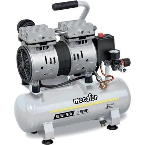 MECAFER Compresseur - 425513 - 6L - 0.5HP Silent - Gris