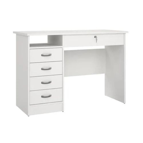 Student Bureau 5 Tiroirs - Décor Blanc - L 109,3 X P 48,5 X H 75,6 Cm