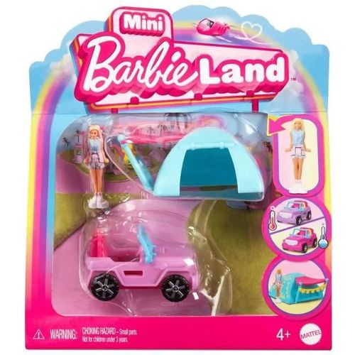 Barbie - Mini Barbieland - Coffrets Avec Poupée 4 Cm Et Véhicule Iconique (Modèle Aléatoire)