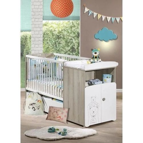 Lit Bébé Combiné Évolutif 60x120 En 90x190 Teddy