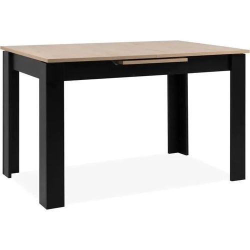 Table À Manger Extensible L125-165 Cm - Chêne Artisan / Noir