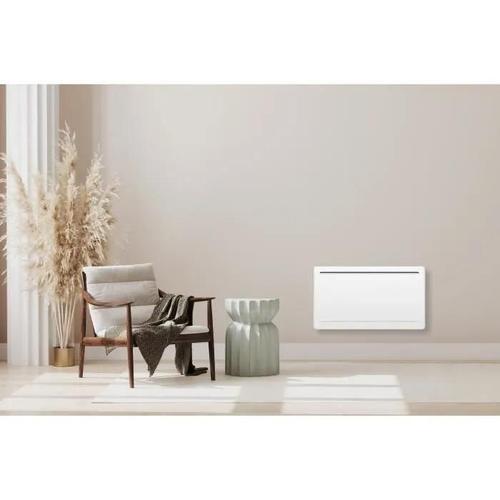 Radiateur électrique fixe a inertie seche céramique 1500W OCEANIC Rubis - Design galbé - Blanc - NF