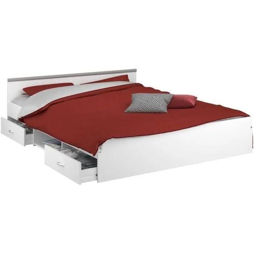 Parisot Zodiac Lit Femme L 160 X L 200 Cm - Contemporain - Blanc Mat