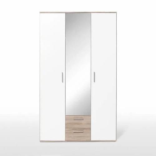 Finlandek Armoire Selkea Style Contemporain Blanc Et Decor Chene - L 121 Cm