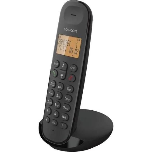 Logicom Iloa 155T - Téléphone sans fil - système de répondeur avec ID d'appelant - DECT\GAP - (conférence) à trois capacité d'appel - noir