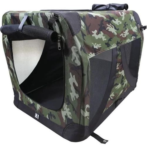 Caisse De Transport - M Pets - Comfort Crate L - Camouflage - Pliable - Cadre M¿Tallique - Grilles D'a¿Ration