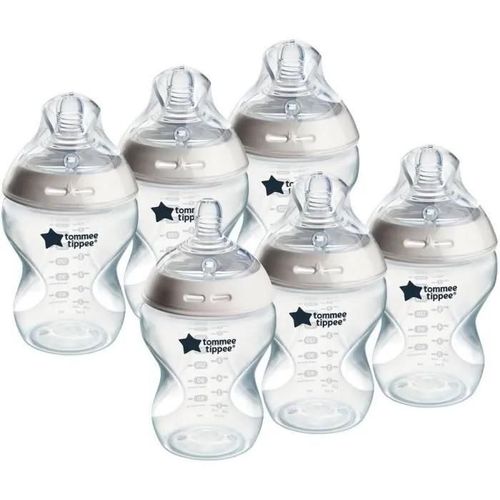 Lot De 6 Biberons Avec Valve Anti-Colique 260 Ml Tommee Tippee Closer To Nature