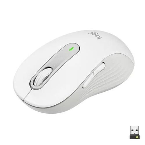 Logitech Signature M650 L - Souris - grande taille - optique - 5 boutons - sans fil - 2.4 GHz, Bluetooth - récepteur USB Logitech Logi Bolt - blanc cassé