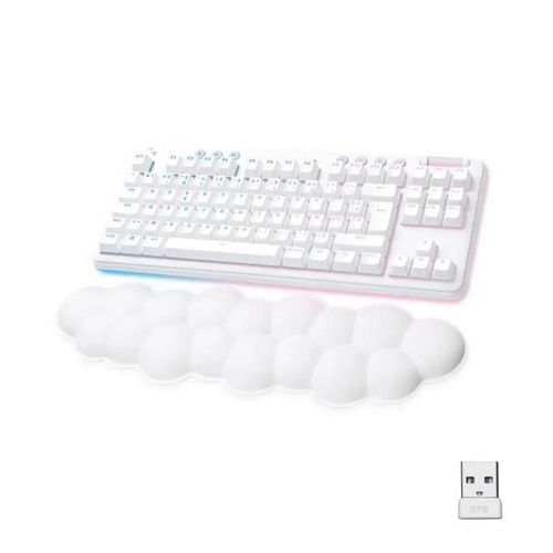 Logitech G715 - Clavier - sans clé - backlit - sans fil - Bluetooth, 2.4 GHz - AZERTY - Français - commutateur : Tactile - blanc
