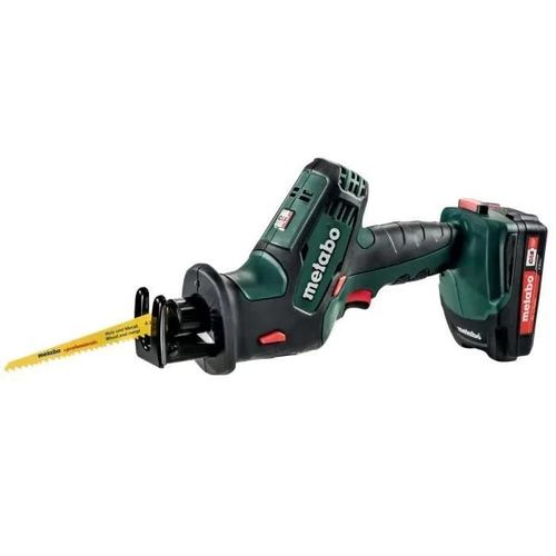 Metabo SSE 18 LTX Compact Scie sabre sans fil, 2x18V/2Ah Li-Ion, Chargeur ASC 30-36 V, Coffret - 602266500