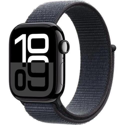 Apple Watch Series 10 Gps - 42mm - Boîtier Jet Black Aluminium - Bracelet Ink Sport Loop