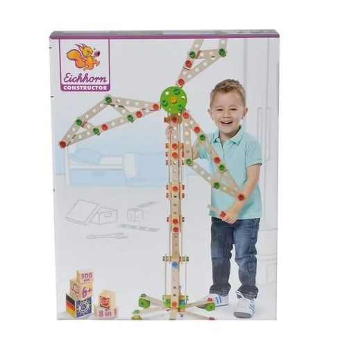 Jeu De Construction 8 En 1 Éolienne, Grue, Véhicules - Coffret 300 Pieces