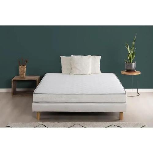 Ensemble Matelas Sommier Koysi 140 X 190 - 5 Zones Et Mémoire De Forme - 14 Cm - Ferme - Deko Dream