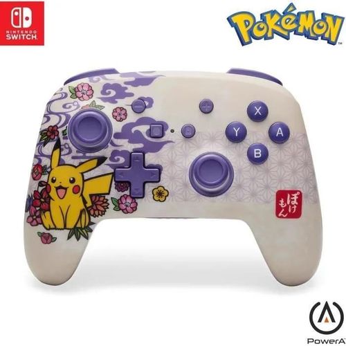 Manette Sans Fil Améliorée Powera Fleur Pikachu Pour Nintendo Switch