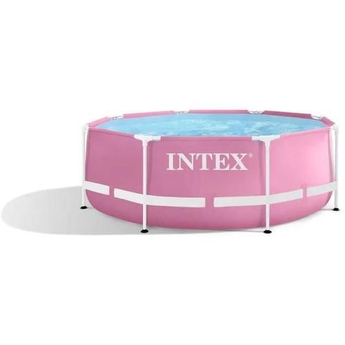 Piscine tubulaire Metal Frame Pink ronde 2,44 x 0,76 m (avec filtration) - Intex