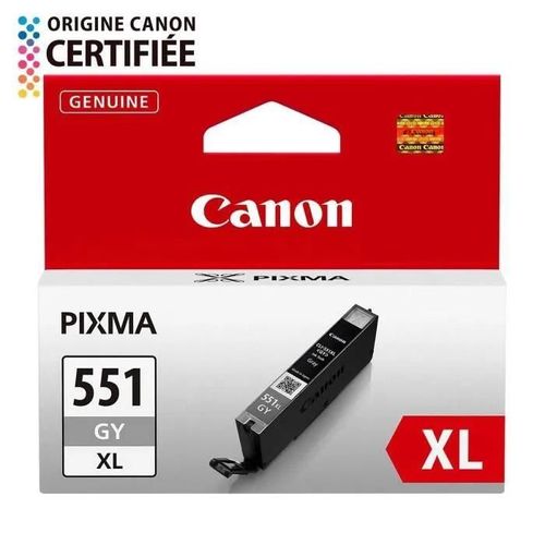 Canon CLI-551GY XL - À rendement élevé - gris - originale - réservoir d'encre - pour PIXMA iP8750, iX6850, MG5655, MG6350, MG6450, MG7150, MG7550