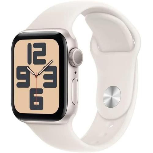 Apple Watch Se Gps (2024) Boîtier En Aluminium Lumière Stellaire 40 Mm Avec Bracelet Sport Lumière Stellaire M/L