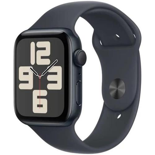 Apple Watch Se Gps (2024) Boîtier En Aluminium Noir Minuit 44mm Avec Bracelet Sport Minuit M/L