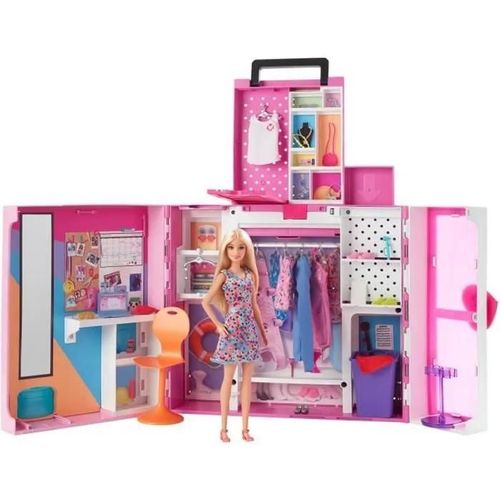 Fashionistas Barbie - Poupée Et Coffret Dressing Deluxe - Poupée Mannequin - 3 Ans Et +