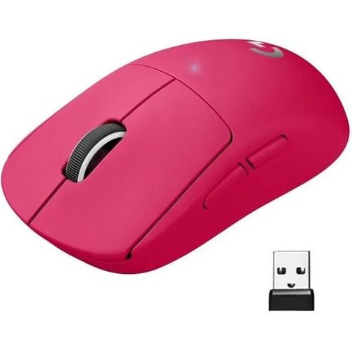 Logitech G PRO X SUPERLIGHT - Gaming - souris - pour droitiers - optique - 5 boutons - sans fil - 2.4 GHz - récepteur USB Logitech LIGHTSPEED -  rose magenta