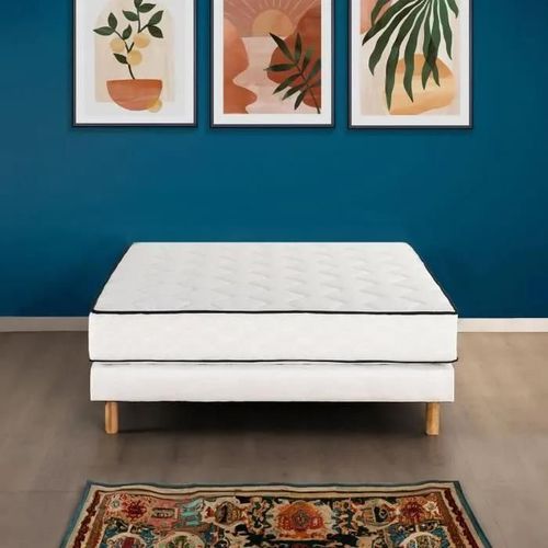 DEKO DREAM DÉTENTE ENSEMBLE MATELAS + SOMMIER 160 X 200 CM - RESSORTS - 7 ZONES - 19 CM - ÉQUILIBRÉ