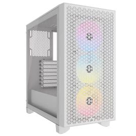CORSAIR 3000D RGB AIRFLOW - Mid tower - ATX étendu - panneau latéral fenêtré (verre trempé) - pas d'alimentation (ATX) - blanc - USB/Audio