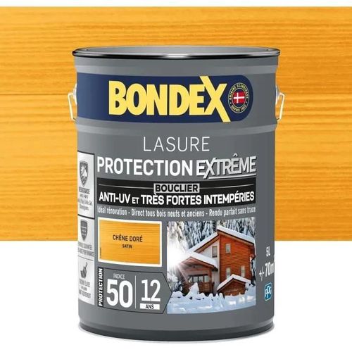 Lasure pour bois protection extreme 12 ans chene doré 5L Bondex