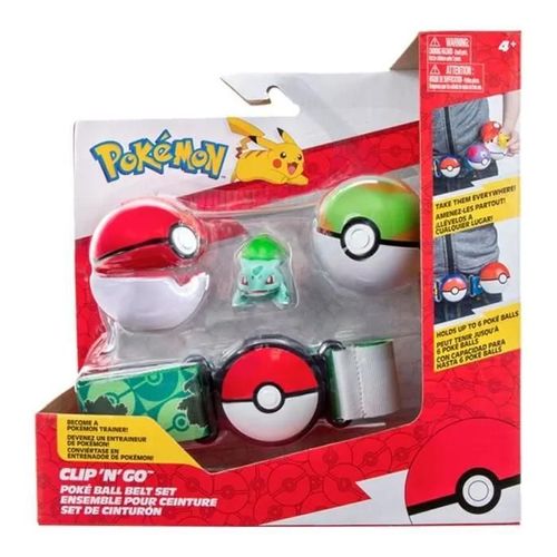 Ceinture Clip 'n' Go Bandai - Pokemon - 1 Ceinture. 1 Poke Ball. 1 Nest Ball Et 1 Figurine 5 Cm Bulbizarre