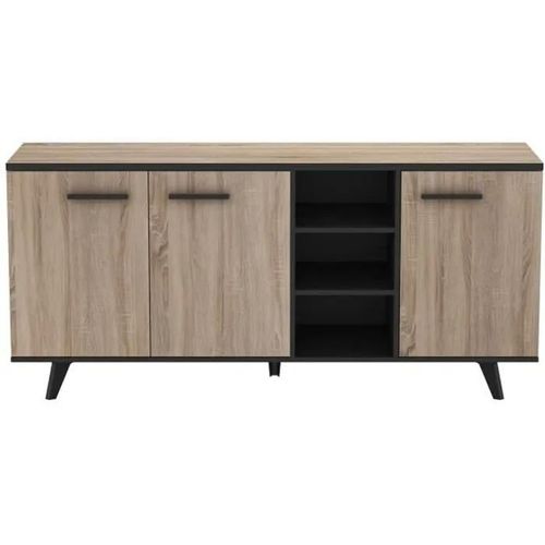 Buffet Bas Bruce 3 Portes 3 Niches - Naturel Clair