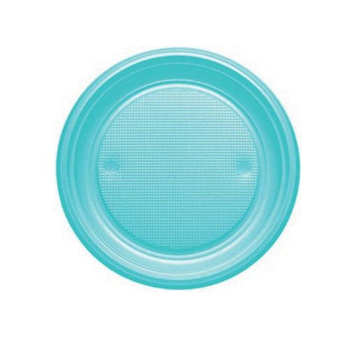 20 Assiettes Plastique Réutilisable 22cm Bleu Ciel