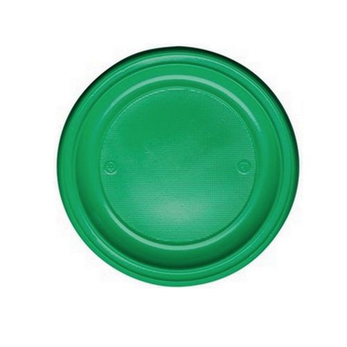 20 Assiettes Plastique Réutilisable 22cm Vert