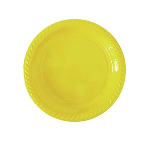 20 Assiettes Plastique Réutilisable 22cm Jaune