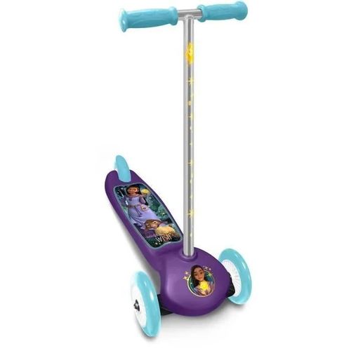 Trottinette 3 Roues - Disney - Wish - Ajustable En Hauteur - Large Plateau Antidérapant - Poignées Anti-Pincement