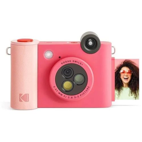 Appareil photo Compact Kodak Smile+ Rose compact avec imprimante photo instantanée - 5.0 MP - Bluetooth - Fuchsia