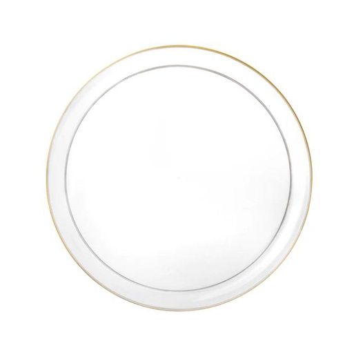20 Assiettes Edge Prestige Transparentes Et Or